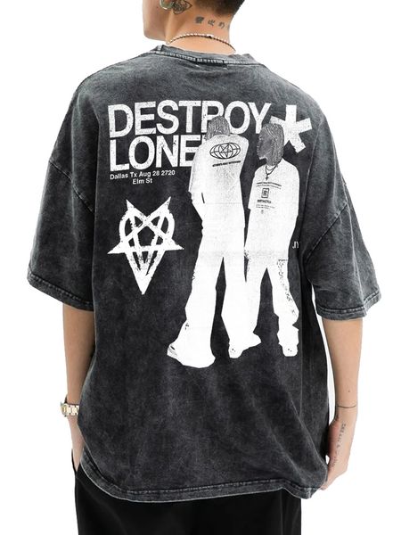 men's tshirts y2k hip hop letter printed t shirt destroy lonely oversized harajuku fashion casual all match loose streetwear 230811, White;black
men's tshirts y2k hip hop letter printed t shirt destroy lonely oversized harajuku fashion casual all match loose streetwear 230811, White;black