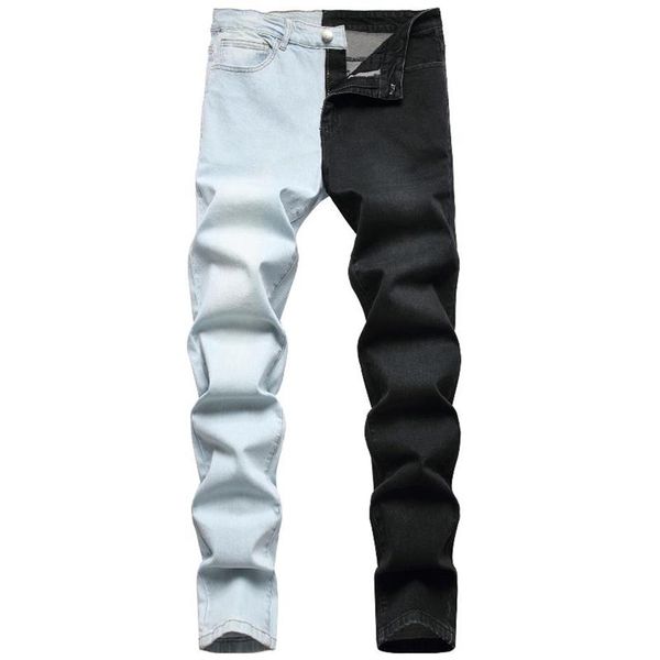 men's jeans european american style for men fashion stitching two-color trend stretch locomotive folds streetwear male denim 262p, Blue
men's jeans european american style for men fashion stitching two-color trend stretch locomotive folds streetwear male denim 262p, Blue