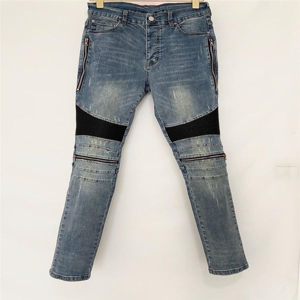 luxury designer mens jeans long pants skinny zipper black blue knee spell leather destroy the quilt ripped hole fashion jean men d266s
luxury designer mens jeans long pants skinny zipper black blue knee spell leather destroy the quilt ripped hole fashion jean men d266s