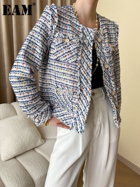 womens jackets eam loose fit blue tweed big size elegant jacket round neck long sleeve women coat fashion spring autumn 1dh0180 230811, Black;brown
womens jackets eam loose fit blue tweed big size elegant jacket round neck long sleeve women coat fashion spring autumn 1dh0180 230811, Black;brown