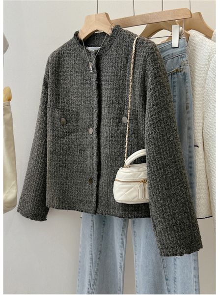 womens jackets 3 autumn french vintage fragrance tweed coats office ladies elegant long sleeve runway designer korean streetwear coat 230811, Black;brown
womens jackets 3 autumn french vintage fragrance tweed coats office ladies elegant long sleeve runway designer korean streetwear coat 230811, Black;brown