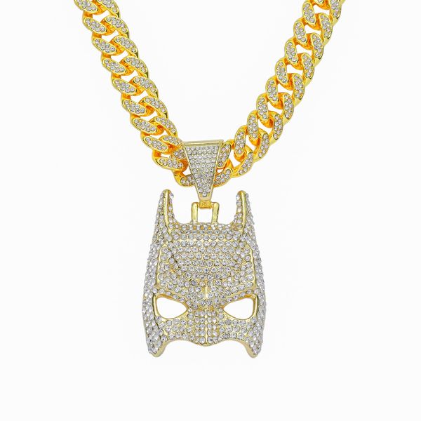 hip hop men rapper diamond pendant necklace shiny bat mask pendant micro-inset zircon jewelry night club accessory sweater collarbone cuban, Silver
hip hop men rapper diamond pendant necklace shiny bat mask pendant micro-inset zircon jewelry night club accessory sweater collarbone cuban, Silver