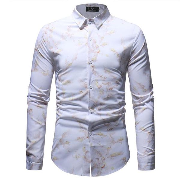 white floral print shirt male 2020 brand new slim fit long sleeve mens dress shirts chemise casual party holiday shirt for men287j, White;black
white floral print shirt male 2020 brand new slim fit long sleeve mens dress shirts chemise casual party holiday shirt for men287j, White;black