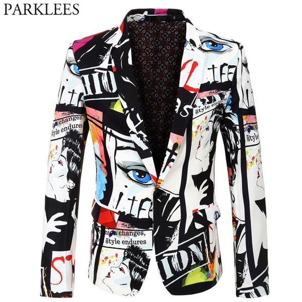 mens character print blazer jacket fashion plus size floral street wear suit coats casual slim fit singer dj stage costume homme289t, White;black
mens character print blazer jacket fashion plus size floral street wear suit coats casual slim fit singer dj stage costume homme289t, White;black
