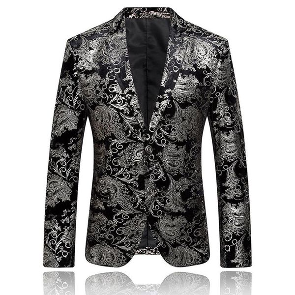 feitong blazer suit men's dress floral suit notched lapel slim fit button stylish blazer coat jacket men masculino 2019299c, White;black
feitong blazer suit men's dress floral suit notched lapel slim fit button stylish blazer coat jacket men masculino 2019299c, White;black
