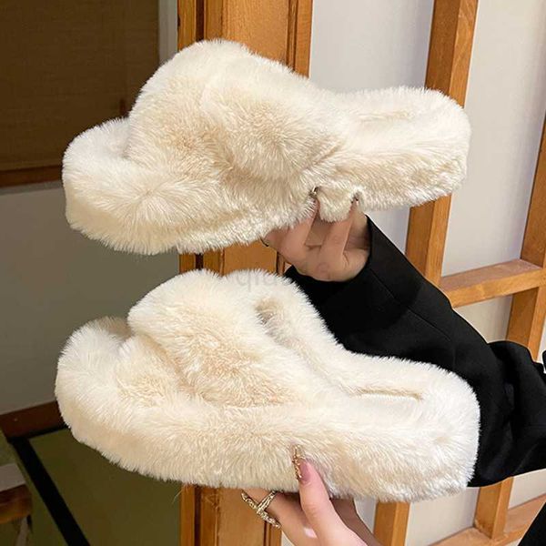 warm fur home slippers for women flat platform fuzzy house indoor shoes korean slides, Black
warm fur home slippers for women flat platform fuzzy house indoor shoes korean slides, Black