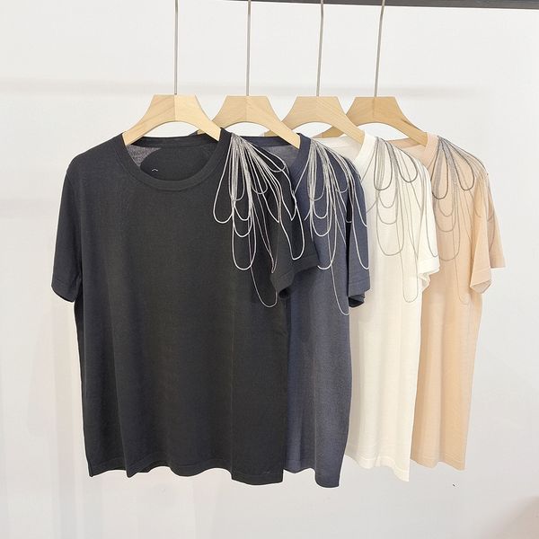 women's sweaters naizaiga lcyocell cotton oneck shoulder beading short sleeve white beige gray black women summer tshirt pullovers xssm, White;black
women's sweaters naizaiga lcyocell cotton oneck shoulder beading short sleeve white beige gray black women summer tshirt pullovers xssm, White;black
