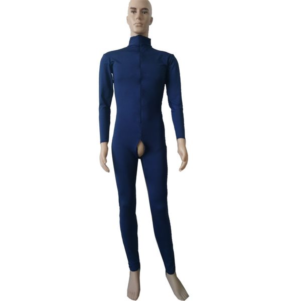 blue color spandex catsuit costumes womens mens jumpsuit with double front zipper, Black
blue color spandex catsuit costumes womens mens jumpsuit with double front zipper, Black