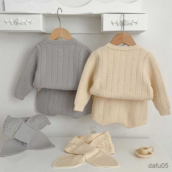 clothing sets autumn baby boy girl clothes sets knitted sweater scarf shorts +outfits sets kids baby girl knit sweater clothing r230812, White
clothing sets autumn baby boy girl clothes sets knitted sweater scarf shorts +outfits sets kids baby girl knit sweater clothing r230812, White