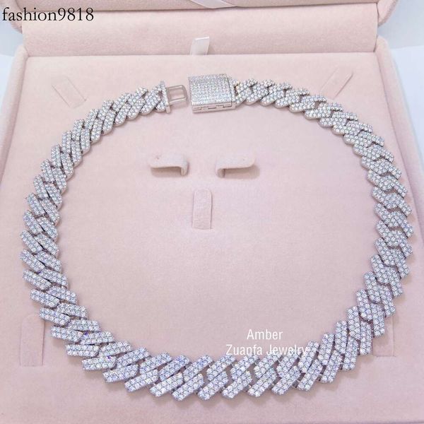 fresh iced out jewelry 15mm curb chain prong set vvs1 diamond moissanite cuban link chain wholesale, Silver
fresh iced out jewelry 15mm curb chain prong set vvs1 diamond moissanite cuban link chain wholesale, Silver