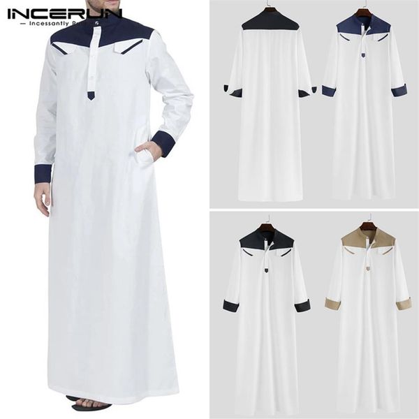 men's casual shirts incerun men arab islamic muslim kaftan patchwork stand collar long sleeve robes loose saudi arabia dubai 245j, White;black
men's casual shirts incerun men arab islamic muslim kaftan patchwork stand collar long sleeve robes loose saudi arabia dubai 245j, White;black