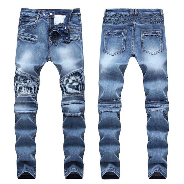 e-baihui men's distressed ripped skinny jeans fashion designer jeans slim motorcycle moto biker causal mens denim pants hip h2686, Blue
e-baihui men's distressed ripped skinny jeans fashion designer jeans slim motorcycle moto biker causal mens denim pants hip h2686, Blue
