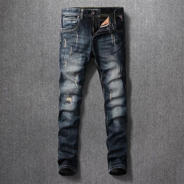 men's jeans italian style fashion men vintage designer slim fit ripped denim cotton trousers streetwear retro black blue hip 250s
men's jeans italian style fashion men vintage designer slim fit ripped denim cotton trousers streetwear retro black blue hip 250s