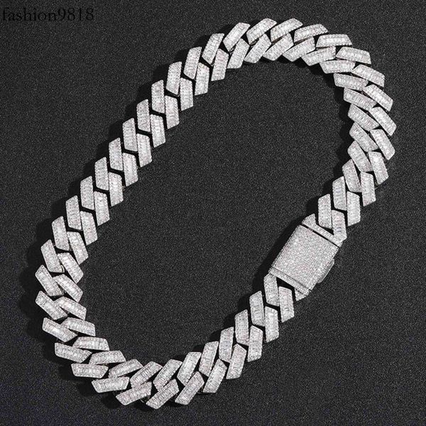 fashion customized chain gold plated sterling sier single row baguette vvs moissanite diamond cuban chain link for hiphop life, Silver
fashion customized chain gold plated sterling sier single row baguette vvs moissanite diamond cuban chain link for hiphop life, Silver