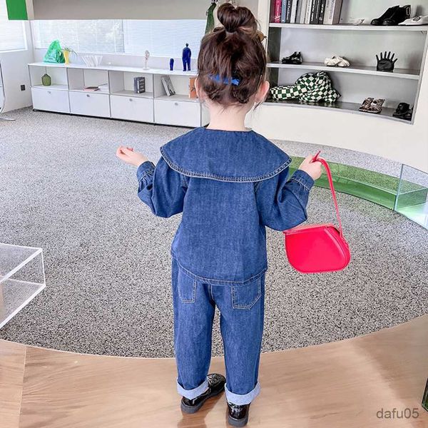 clothing sets girls denim clothes jacket pants clothing for girls floral clothes girls toddler baby girl clothes r230812, White