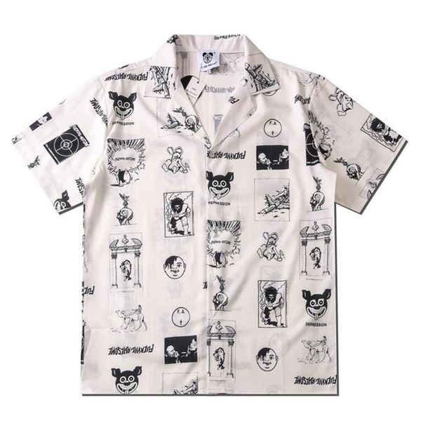 handsome loose large size casual design trend brand shirts men's retro short-sleeved fun printed shirt258a, White;black
handsome loose large size casual design trend brand shirts men's retro short-sleeved fun printed shirt258a, White;black