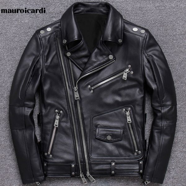 men's jackets mauroicardi spring black pu leather motorcycle jacket for men style long sleeve zipper pockets mens and coats 230812, Black;brown
men's jackets mauroicardi spring black pu leather motorcycle jacket for men style long sleeve zipper pockets mens and coats 230812, Black;brown
