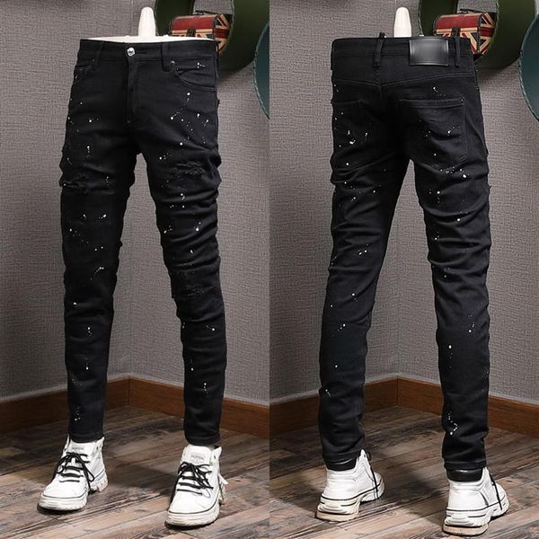 painted damage jeans man distressed patches skinny fit black vintage biker fit denim287m, Blue
painted damage jeans man distressed patches skinny fit black vintage biker fit denim287m, Blue