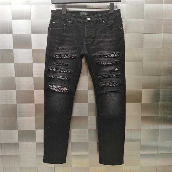 falection mens 21ss amimike jeans distressed bandanna patch ripped denim jeans3069, Blue
falection mens 21ss amimike jeans distressed bandanna patch ripped denim jeans3069, Blue