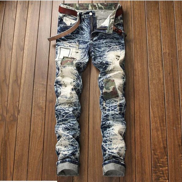 men's distressed ripped skinny jeans patch designer jeans slim motorcycle moto biker causal mens denim pants hip hop men jean220a, Blue
men's distressed ripped skinny jeans patch designer jeans slim motorcycle moto biker causal mens denim pants hip hop men jean220a, Blue