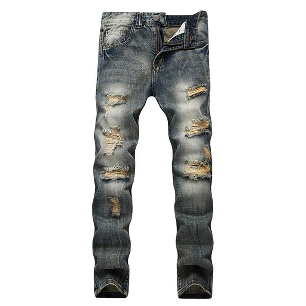 men straight jeans hole pants brand motorcycle jeans rock ripped hip hop men casual denim distressed plus size268y, Blue
men straight jeans hole pants brand motorcycle jeans rock ripped hip hop men casual denim distressed plus size268y, Blue