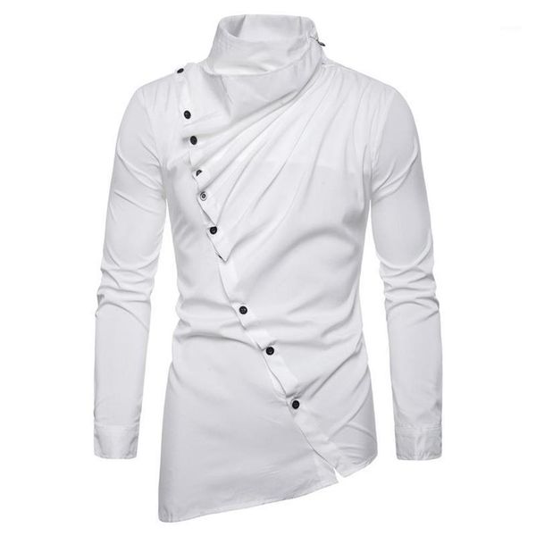 men's casual shirts 2021 men's asymmetric inclined placket heap collar long sleeve shirt nx530413542, White;black
men's casual shirts 2021 men's asymmetric inclined placket heap collar long sleeve shirt nx530413542, White;black