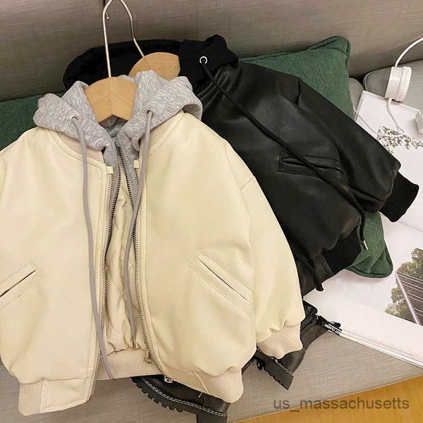 jackets boys' thick leather coat autumn and winter new children's style false two-piece leather jacket kids' overcoat r230812, Blue;gray
jackets boys' thick leather coat autumn and winter new children's style false two-piece leather jacket kids' overcoat r230812, Blue;gray