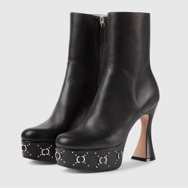 women s platform boot wlth studs genuine leather round toes chunky heel fashion boots 14cm luxury designer zip ankle boots high-heeled knigh, Black
women s platform boot wlth studs genuine leather round toes chunky heel fashion boots 14cm luxury designer zip ankle boots high-heeled knigh, Black
