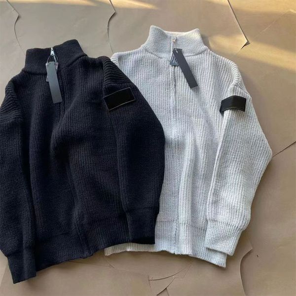 trend sweater casual knit cardigan winter net red with the same solid color standing collar men and women's couple badge coat tide new, Black
trend sweater casual knit cardigan winter net red with the same solid color standing collar men and women's couple badge coat tide new, Black