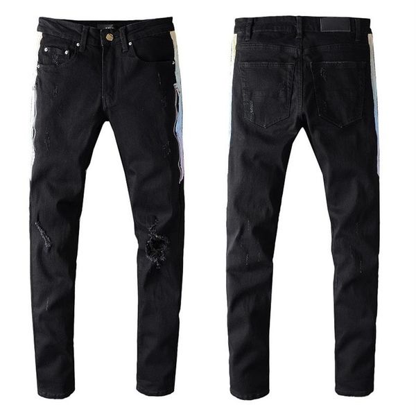 new design mens designer jeans slimleg vintage fold black style hole fashion mens jeans slim motorcycle biker causal hip hop pants240d, Blue
new design mens designer jeans slimleg vintage fold black style hole fashion mens jeans slim motorcycle biker causal hip hop pants240d, Blue
