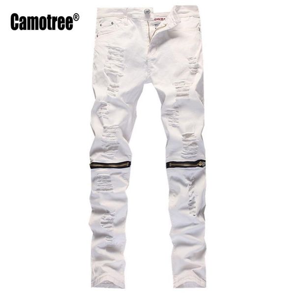 whole- mens designer slim white ripped holes jeans pants skinny biker distressed jeans knee zipper design streetwear267v, Blue
whole- mens designer slim white ripped holes jeans pants skinny biker distressed jeans knee zipper design streetwear267v, Blue
