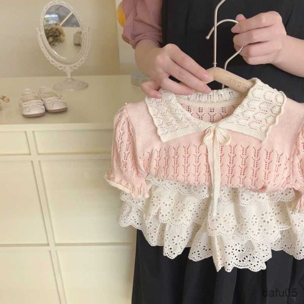 clothing sets kids summer clothes baby girls cute bow knitted short sleeve cake shorts 2-piece sets lapel hollow knitting suit r230812, White
clothing sets kids summer clothes baby girls cute bow knitted short sleeve cake shorts 2-piece sets lapel hollow knitting suit r230812, White