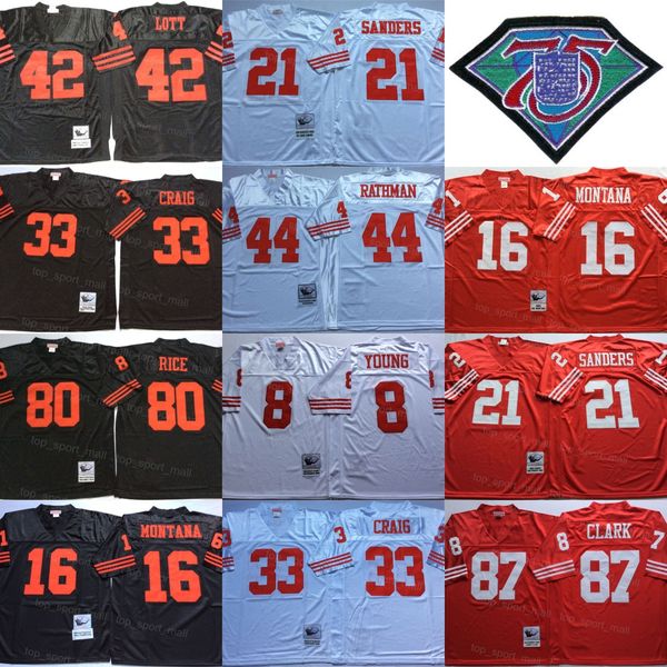1989 1994 retro football 8 steve young jersey 16 joe montana 42 ronnie lott 80 jerry rice 21 deion sanders 33 roger craig 44 tom rathman 87, Black;red
1989 1994 retro football 8 steve young jersey 16 joe montana 42 ronnie lott 80 jerry rice 21 deion sanders 33 roger craig 44 tom rathman 87, Black;red