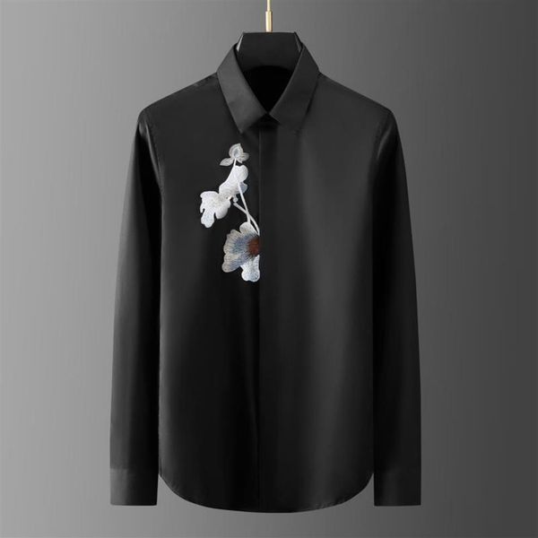 minglu white black male shirts luxury lotus embroidery long sleeve casual mens dress shirts fashion slim fit party man318r
minglu white black male shirts luxury lotus embroidery long sleeve casual mens dress shirts fashion slim fit party man318r