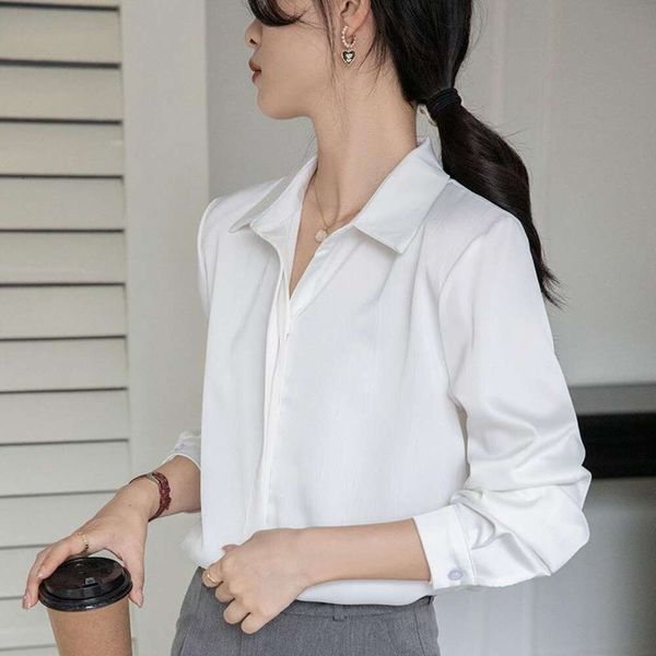 summer korean style fashionable all shirts matching commuter imitation satin temperament age reducing slimming, White
summer korean style fashionable all shirts matching commuter imitation satin temperament age reducing slimming, White