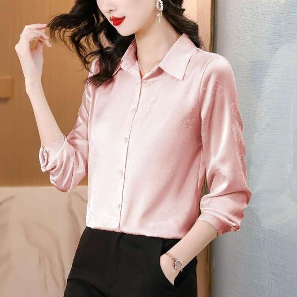spring and autumn blouses high end brand heavyweight imitation silk shirt womens design long sleeved work, White
spring and autumn blouses high end brand heavyweight imitation silk shirt womens design long sleeved work, White