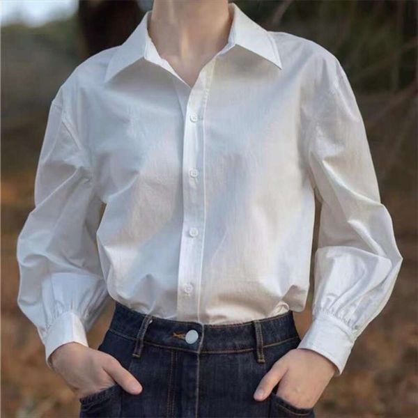spring and autumn casual white shirt womens korean loose inch all match thin small temperament design
spring and autumn casual white shirt womens korean loose inch all match thin small temperament design