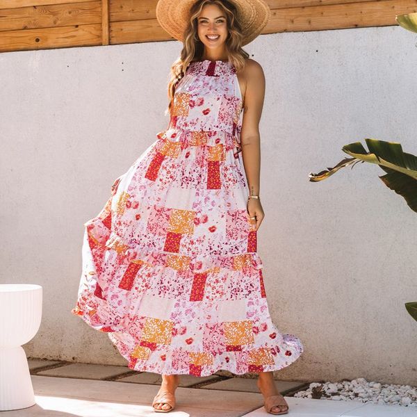 boho clothing summer dresses multicolor boho geometric floral print sleeveless maxi dress, Red
boho clothing summer dresses multicolor boho geometric floral print sleeveless maxi dress, Red