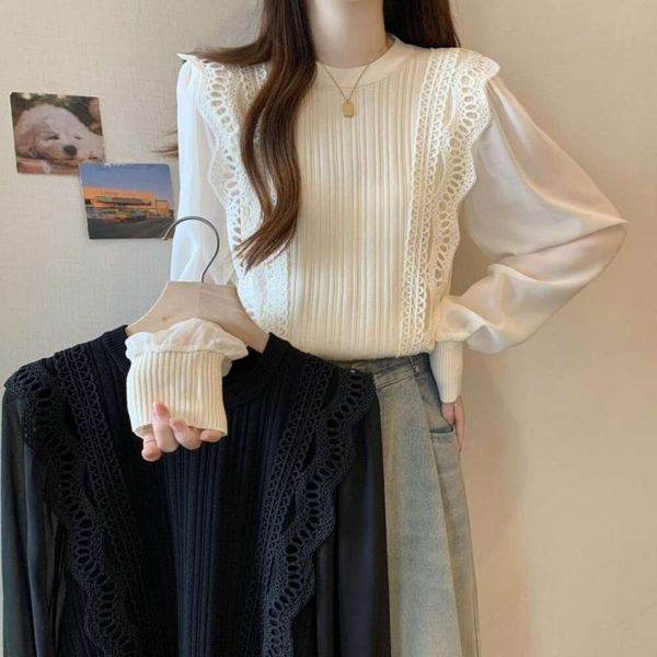 large size female korean style shirt slightly fat lace autumn and winter chiffon long sleeved, White
large size female korean style shirt slightly fat lace autumn and winter chiffon long sleeved, White