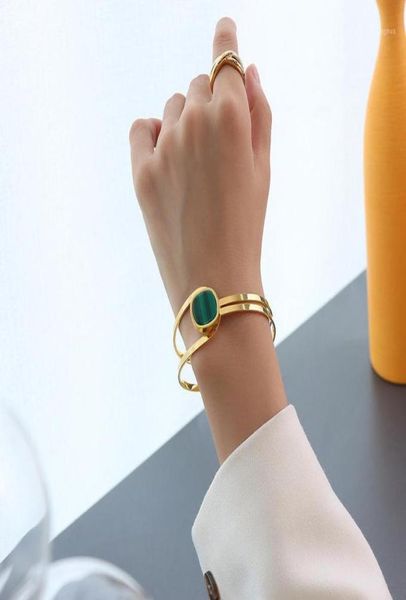 bangle emerald geometric elements striped acrylic bracelet titanium steel plated 18 gold9499973, Black
bangle emerald geometric elements striped acrylic bracelet titanium steel plated 18 gold9499973, Black