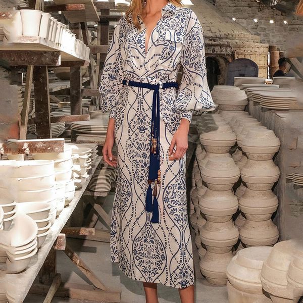 designer dress temperament printed women designer clothing lantern sleeves wrapped waist show thin shirt dress long dress, Black;gray
designer dress temperament printed women designer clothing lantern sleeves wrapped waist show thin shirt dress long dress, Black;gray