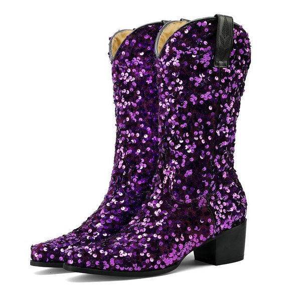 boots sequins cloth bling pink blue purple shiny women shoes winter party dance slip on mid calf chunky heels boot gold 230812, Black
boots sequins cloth bling pink blue purple shiny women shoes winter party dance slip on mid calf chunky heels boot gold 230812, Black