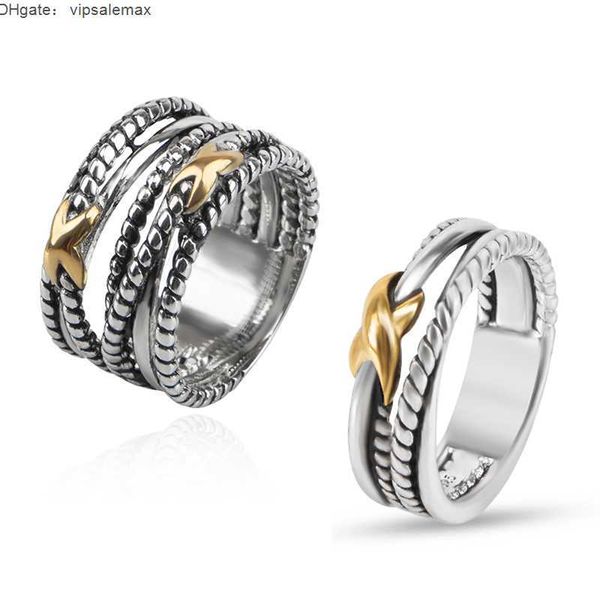 ring twist two-color cross ring female fashion plated 18k black thai silver jewelry rings
ring twist two-color cross ring female fashion plated 18k black thai silver jewelry rings