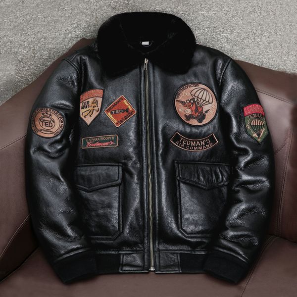 men's jackets natural shearling fur in one leisure bomber jacket men sheepskin genuine leather coat winter thickening keep warm militar, Black;brown
men's jackets natural shearling fur in one leisure bomber jacket men sheepskin genuine leather coat winter thickening keep warm militar, Black;brown