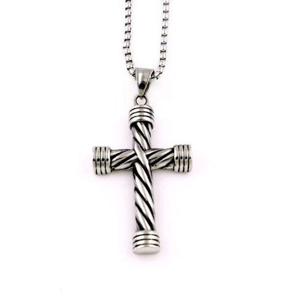 european american new style cross pendant retro necklace fashionable men and women religious stainless steel ed stripe cross 4203161, Silver
european american new style cross pendant retro necklace fashionable men and women religious stainless steel ed stripe cross 4203161, Silver
