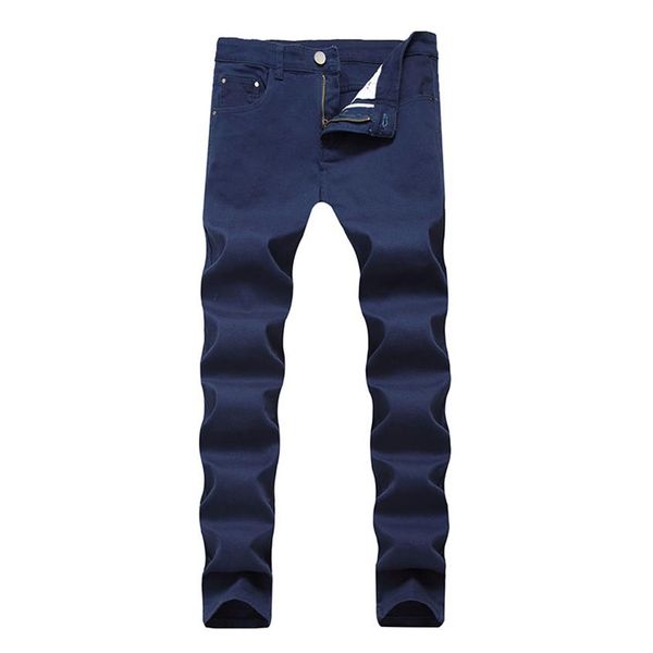 new men jeans skinny denim straight casual jeans many pure color straight pants mid waist 19v, Blue
new men jeans skinny denim straight casual jeans many pure color straight pants mid waist 19v, Blue