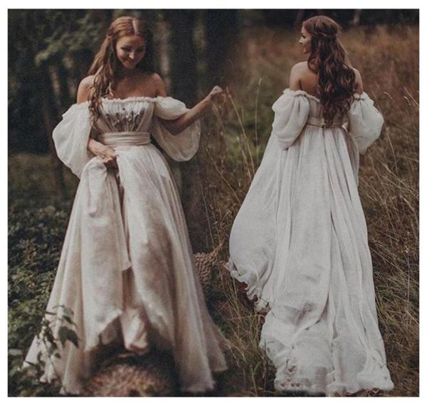 bohemian wedding dress off shoulder puff long sleeve bridal gowns beach court train rustic country wedding gowns bc31298048184, White
bohemian wedding dress off shoulder puff long sleeve bridal gowns beach court train rustic country wedding gowns bc31298048184, White