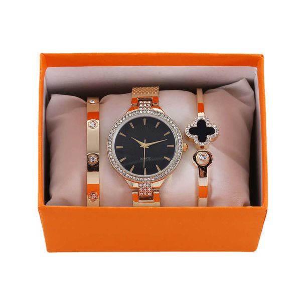 women wrist luxury stainless steel quartz watches and crystal gold zircon bracelet set gift for birthday or anniversary, White;black
women wrist luxury stainless steel quartz watches and crystal gold zircon bracelet set gift for birthday or anniversary, White;black