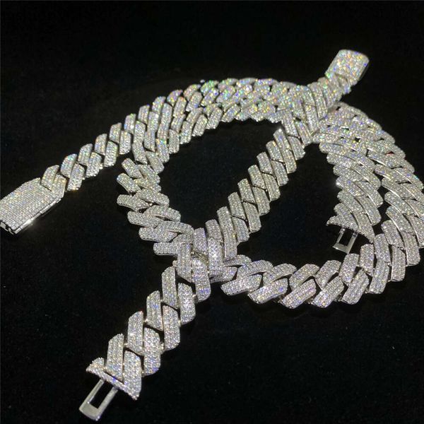 wholesale mens hip hop jewelry 18mm vvs moissanite diamond gold plated cuban necklace s miami iced out cuban link chain, Silver
wholesale mens hip hop jewelry 18mm vvs moissanite diamond gold plated cuban necklace s miami iced out cuban link chain, Silver