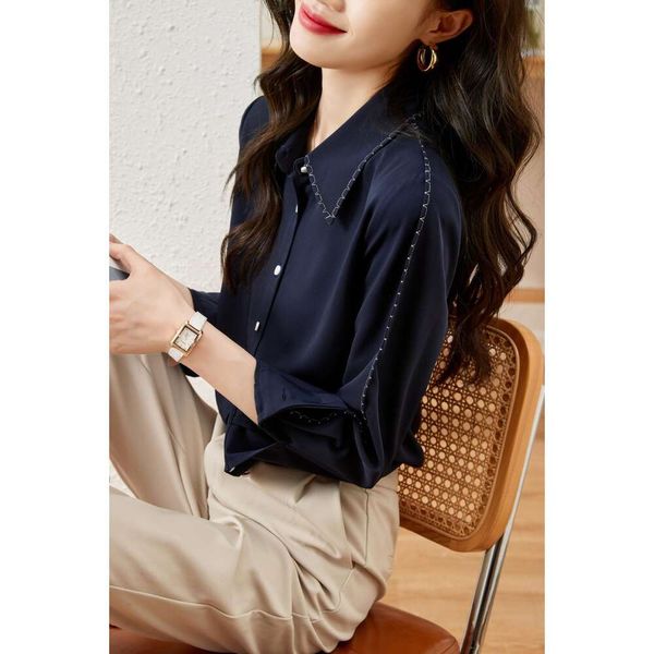 french long sleeved shirt womens autumn all matching high end western style top, White
french long sleeved shirt womens autumn all matching high end western style top, White